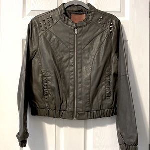 Spike Faux Leather Jacket